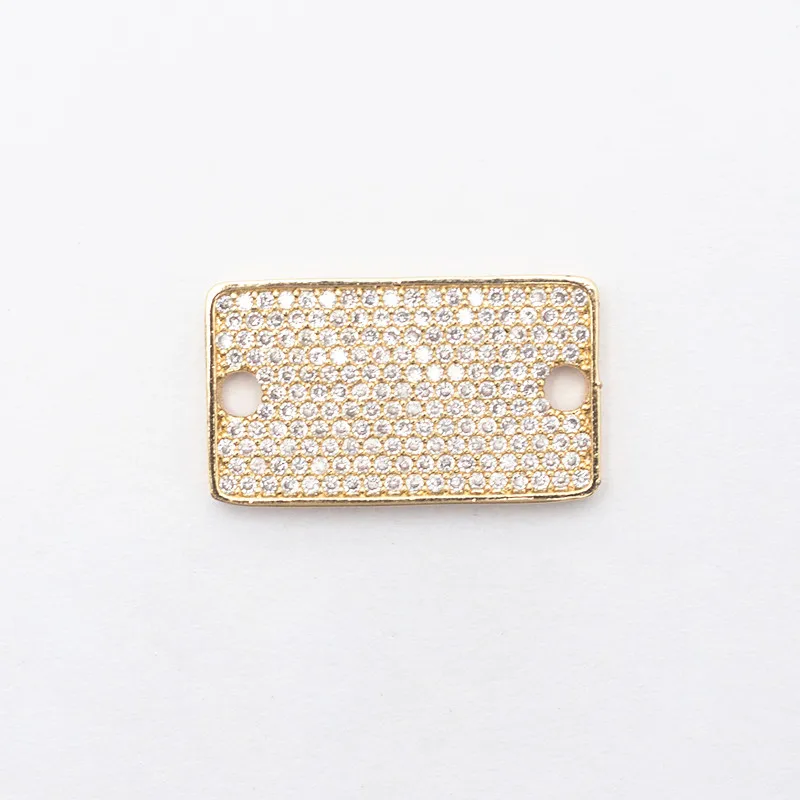 Роскошные микро проложить CZ Циркон Кристалл бренд прямоугольной карты ювелирных