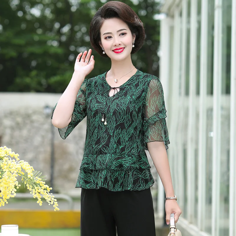 Женские костюмы из двух предметов с цветочным принтом и брюками летняя шифоновая