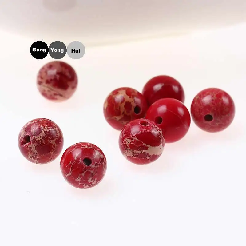 

Natural Round Beads Red Sea Sediment Stone Loose Beads For DIY fashion Jewelry Making 15.5" Pick Size 4 6 8 10 12mm wholesale