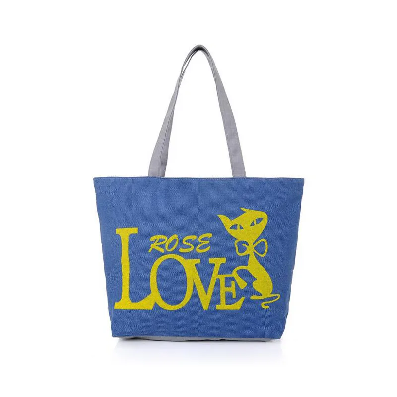 Cartoon Canvas Bag Tote Female Handbags Single Shoulder Shopping Bags Daily Use Women Beach | Багаж и сумки