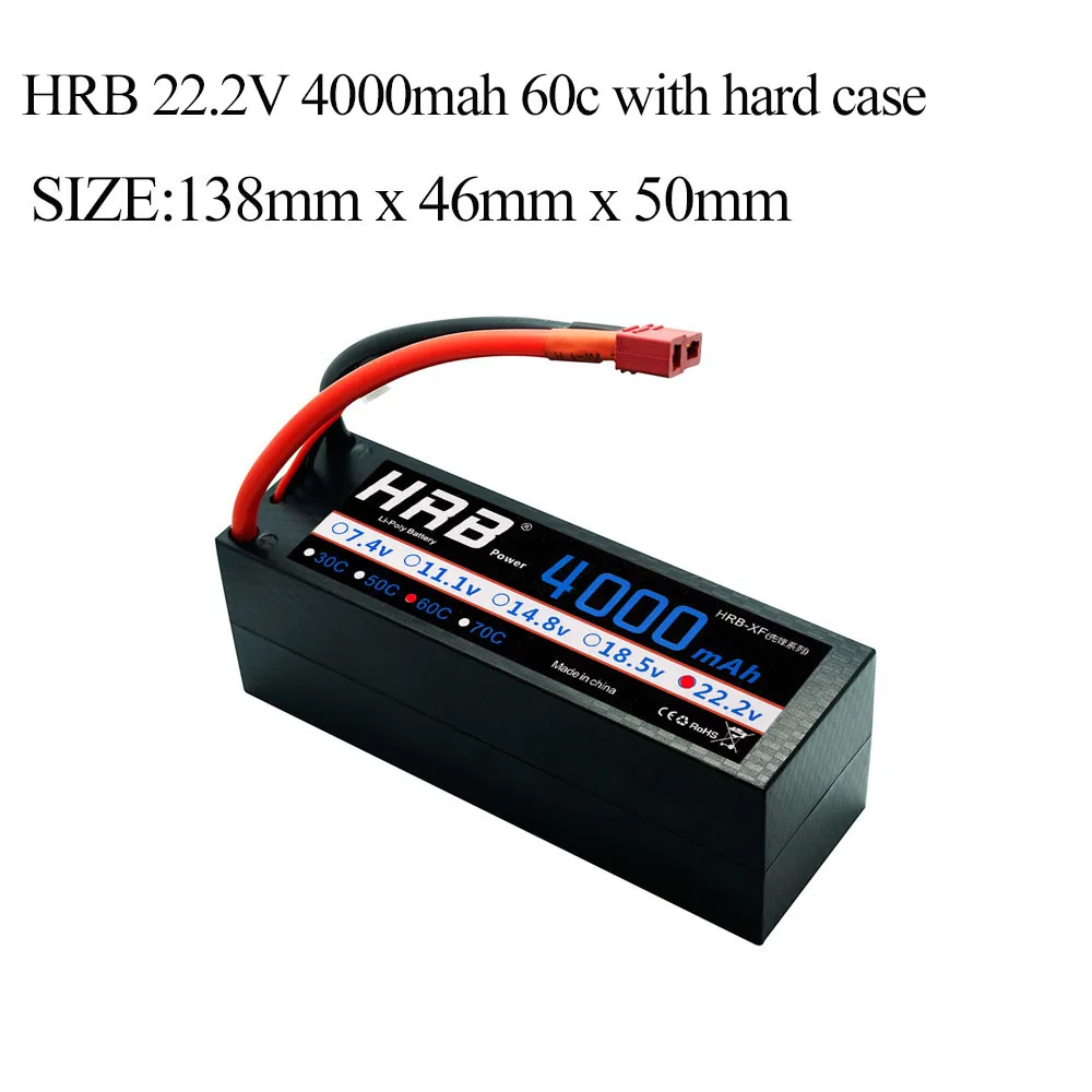 HRB RC автомобиль Lipo 6S 22 2 V 4000mAh 60C аккумулятор жесткий чехол MAX 120C ремешок для TRAXXAS