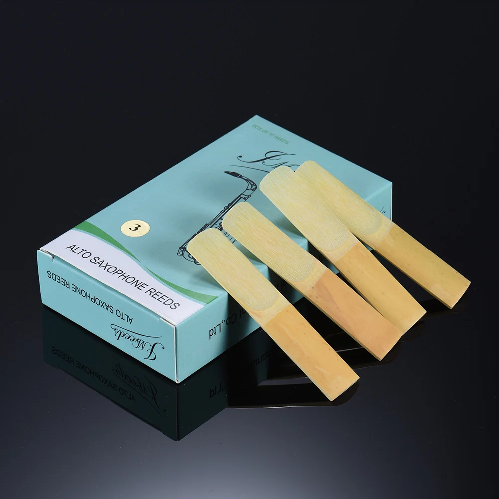 10 шт./лот коробка Eb Alto саксофон Sax Bamboo Reeds Strength 3 0/2 5/2 0 для опции с упаковочной