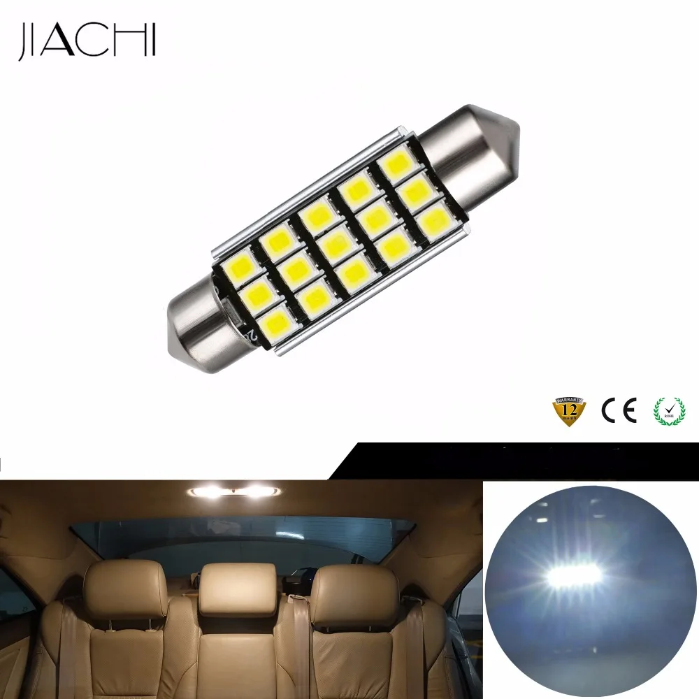 JIACHI 100 шт. Заводская поставка Festoon C5W 41 мм светодиодный CANBUS NO Error 2835SMD 15 чип для