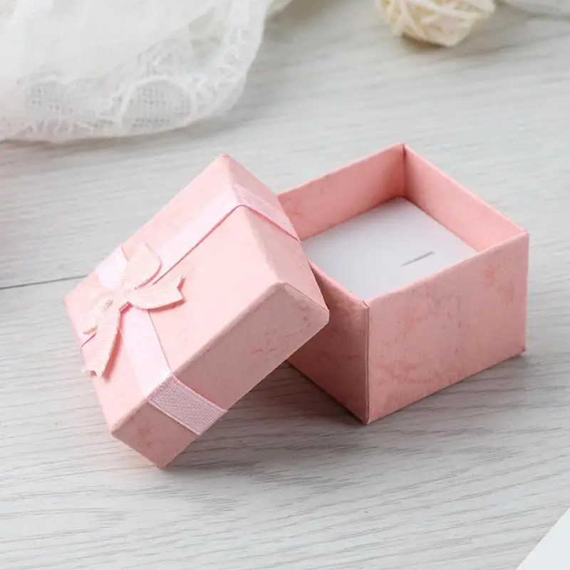 1 предмет Новинка Упаковка с бантиком подарок чехол 4*4 см Jewery Организатор Box