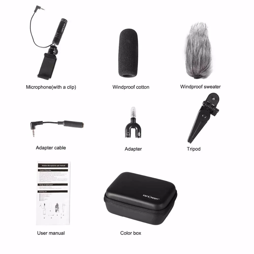 K & F концепция микрофон Микрофон конденсаторный для Iphone Android smardphones телефон