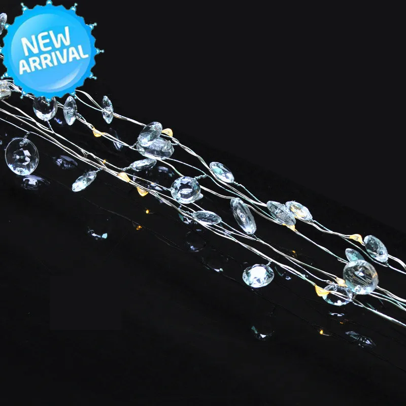Festival Wedding Christmas lighting venue decorated with transparent acrylic octagonal beads LED copper wire beads. | Дом и сад