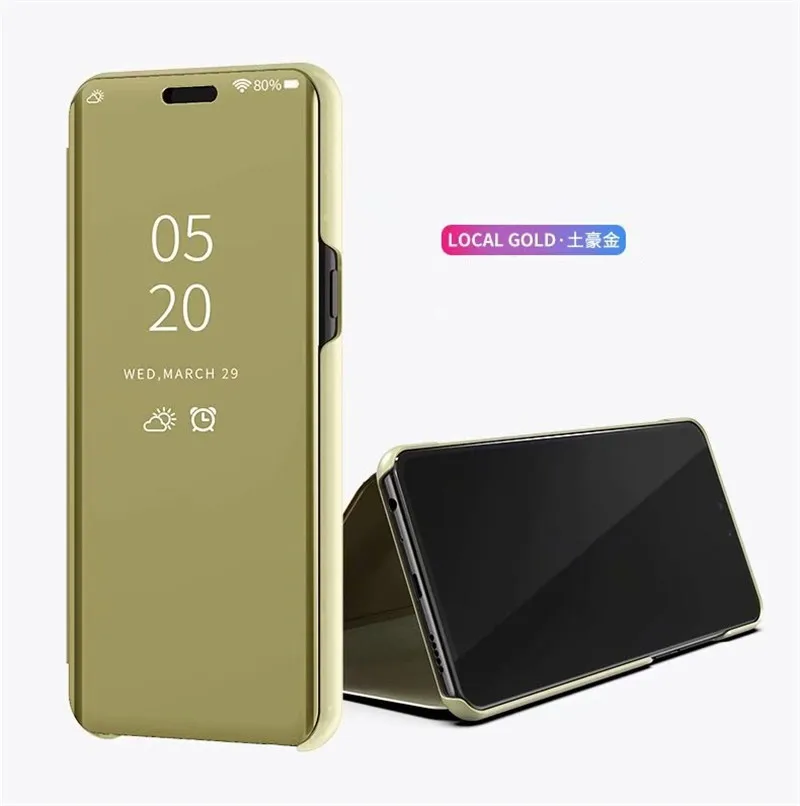 ДЛЯ Vivo Y95/Y91 умный зеркальный чехол-подставка с окошками откидная крышка Крышка
