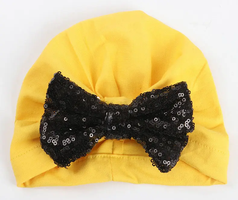 Bnaturalwell Girls turban hat with bow turbans for tots Kids Children Topknot beanie Baby girls shower gift stretchy 1pc H120D |