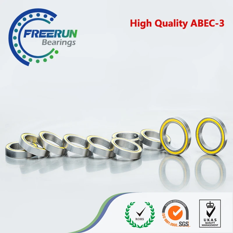 10 шт. 15x21x4 61702 2RS ABEC3 15X21X4mm желтый резиновый 6702 Модель подшипника двигателя