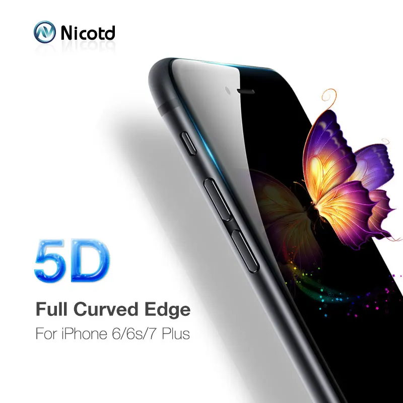 5D Tempered Glass for iPhone 8 Screen Protector 6 6s Plus Phone Protective on the 7 X | Мобильные телефоны и аксессуары