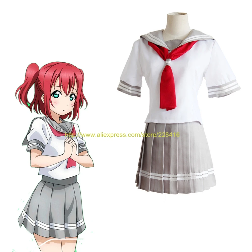 Японское аниме LoveLive! Солнечный свет! Костюм для косплея Aqours Ruby Kurosawa Матросская