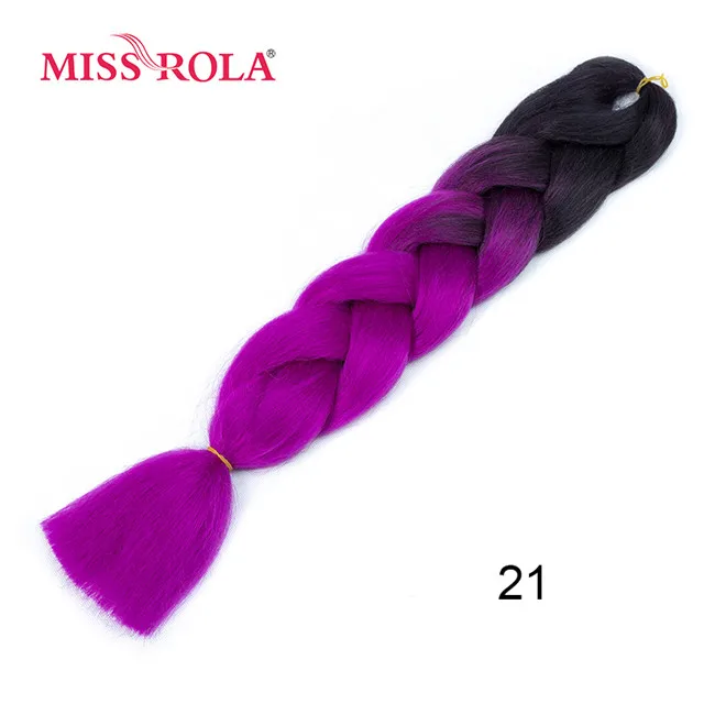 #24 Miss Rola, 24 дюйма, крупное плетение, синтетические волосы для наращивания, 100 г, высокотемпературное волокно, Омбре, тон, вязание крючком, плетение волос 89 цветов - Цвет: #24