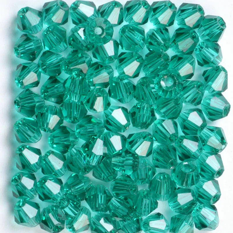 Бусины биконусные из австрийского хрусталя темно-синего цвета 100 шт. 4 мм