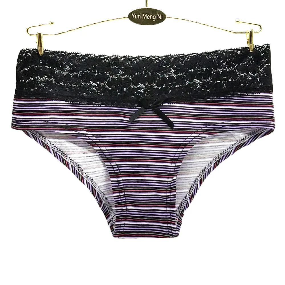 6 шт./лот модные трусы с низкой посадкой женские кружевные бантом классические