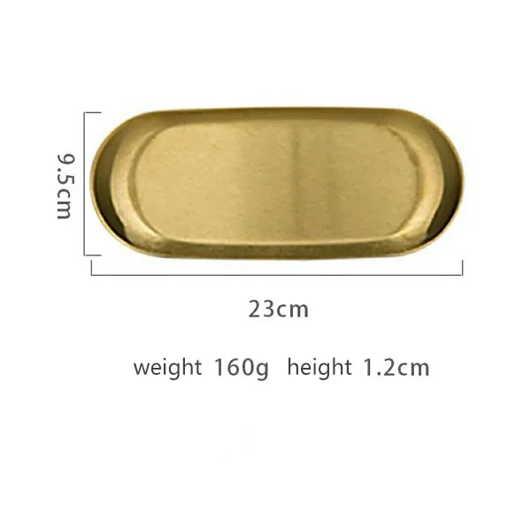 Big Size Gold Современные металлические лотки для хранения, золотой, серебряный лоток для эллипса, ювелирные изделия из нержавеющей стали, лоток для десерта, тарелка, декоративные изделия - Цвет: Big Size Gold