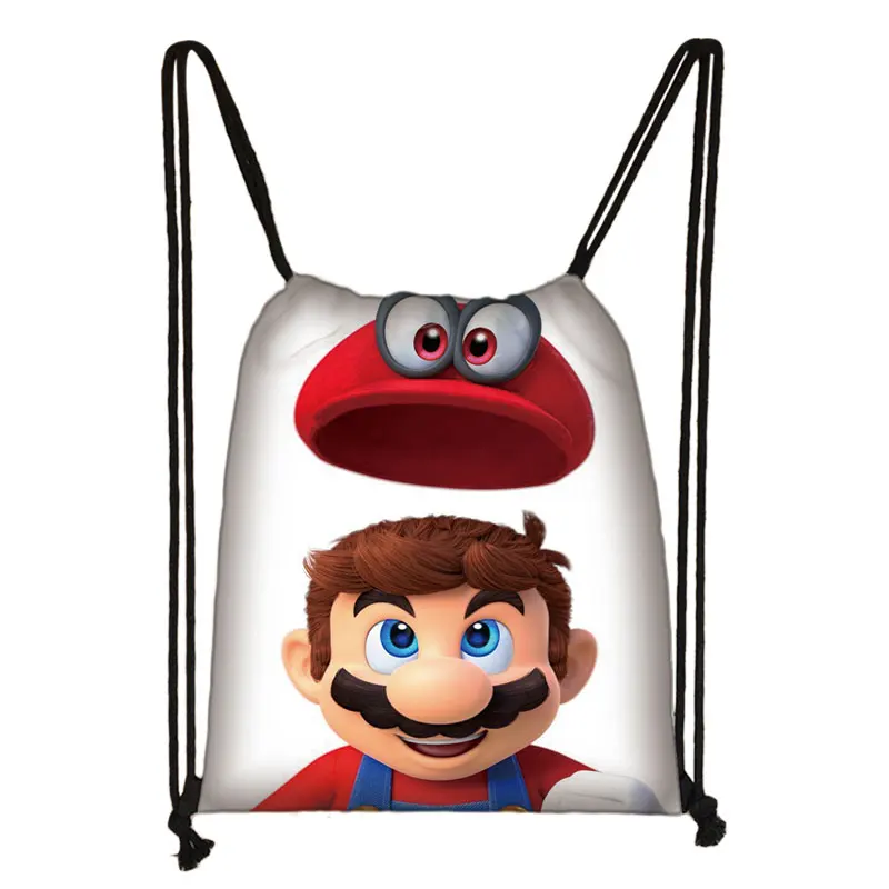 018 Mario Bros сумка рюкзак на шнурке Мультяшные звуковые рюкзаки для сумка через плечо для подростков дорожный мешочек для хранения Полиэфирная Сумка - Цвет: 018