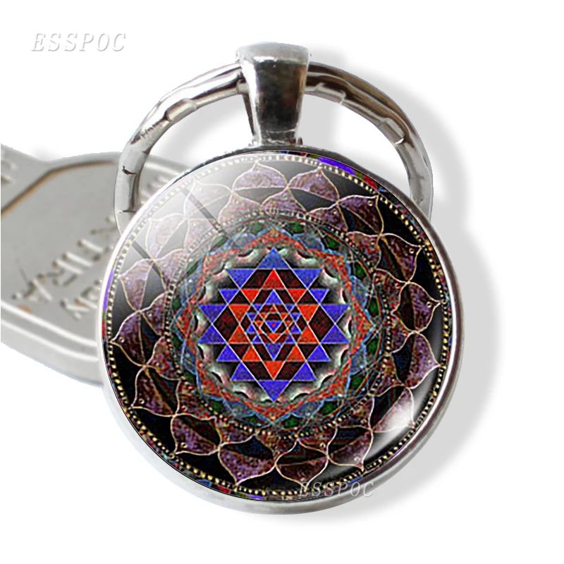 Sri Yantra Мандала брелок буддийские священные геометрические украшения Шри Янтра