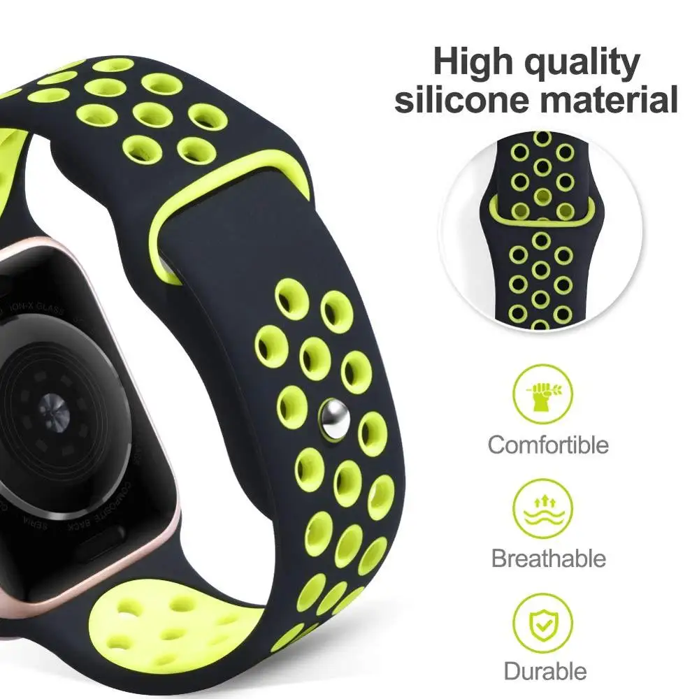Ремешок для часов Apple watch 38 мм 42 iWatch 4 44 40 силиконовый ремешок 3 2 1 42/38 мм|Ремешки