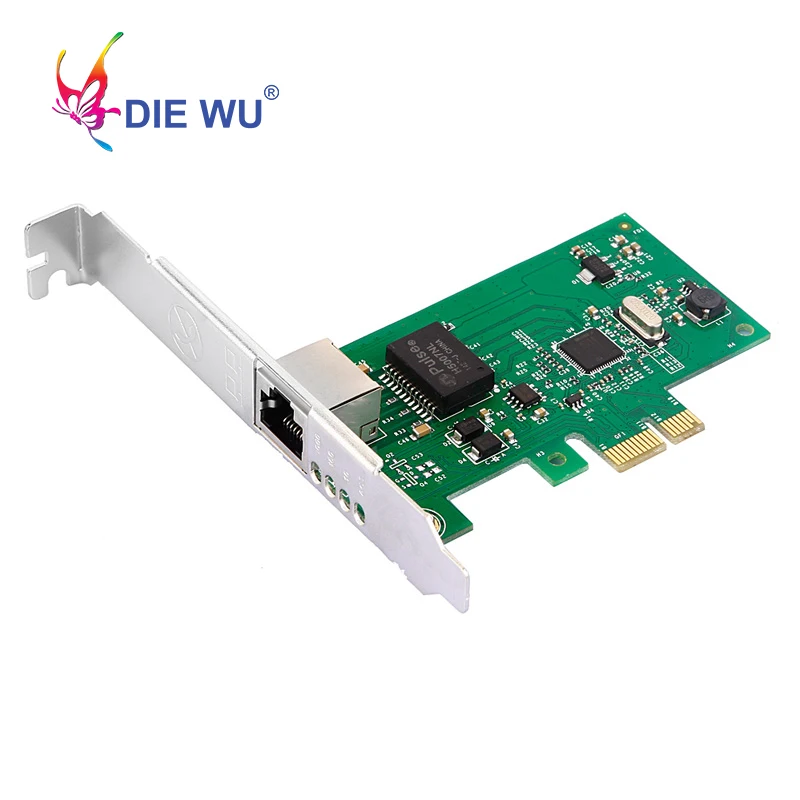 Гигабитная сетевая карта DIEWU PCI E 10/100 Мбит/с сетевой адаптер с чипсетом intel 1000