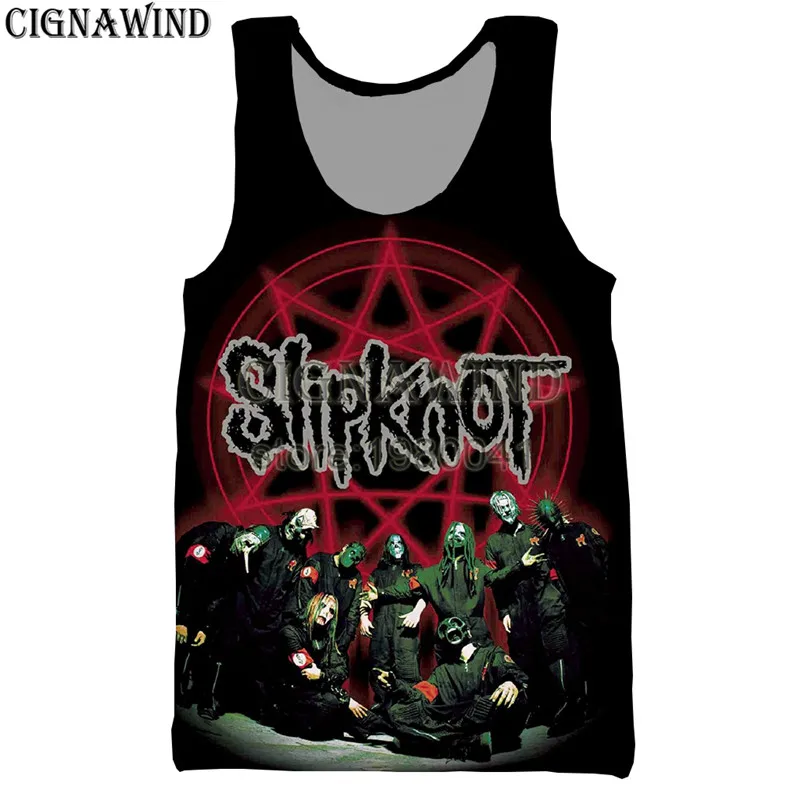 Новая мода жилет для мужчин/женщин хип хоп группа Slipknot 3D Печать Жилеты Повседневный Harajuku стиль уличная Бодибилдинг топы