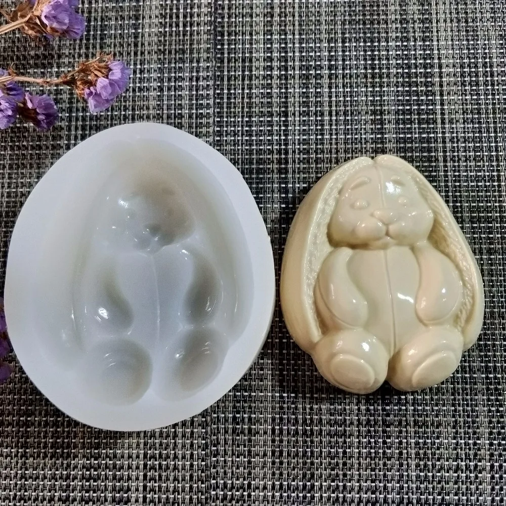DW0134 PRZY 3d animals Cute rabbit silicone mold soap mould handmade soap making molds candle silicone bunny mold resin clay