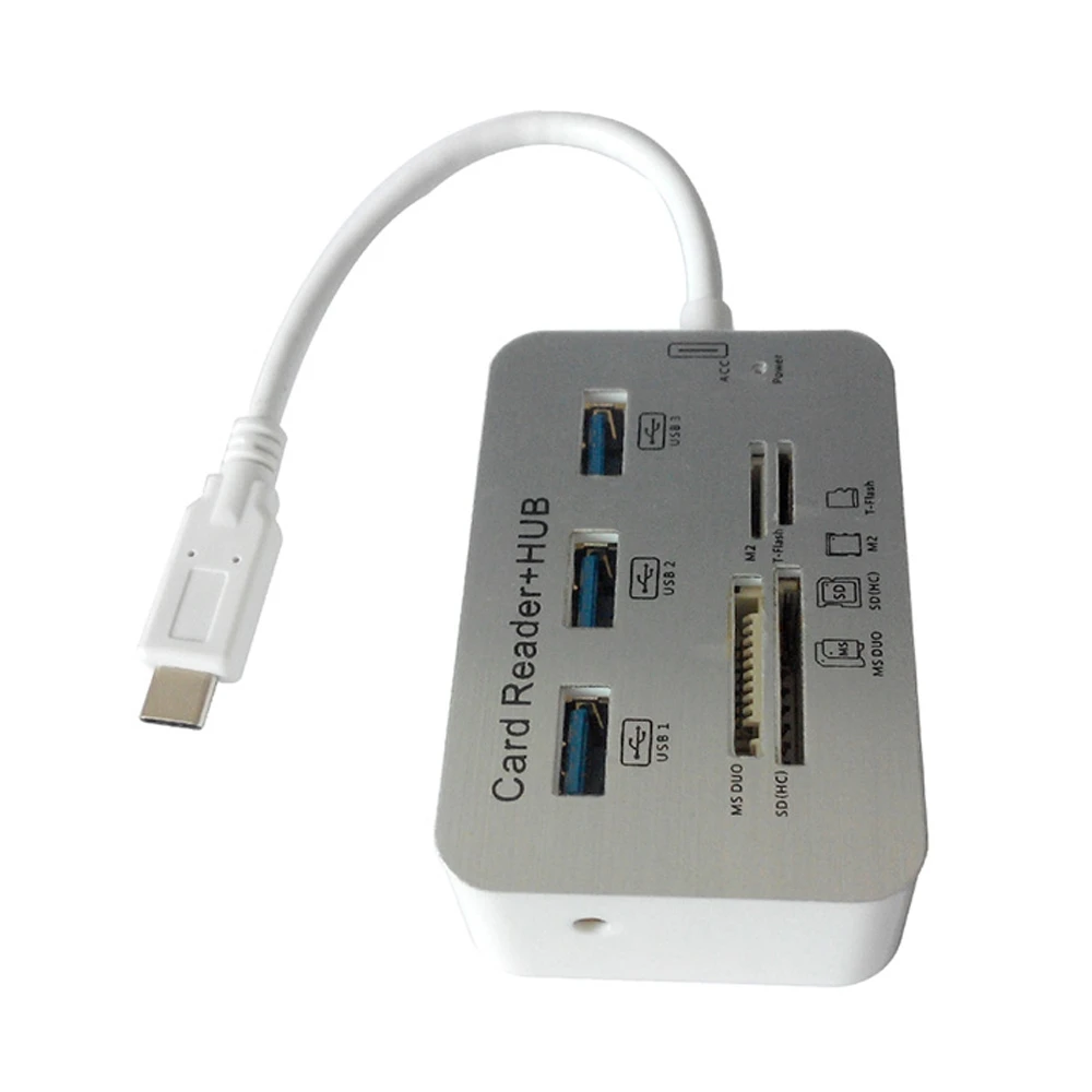 Концентратор USB 3 0 с алюминиевыми портами 20 шт./лот кардридером MS SD M2 TF Multi Type