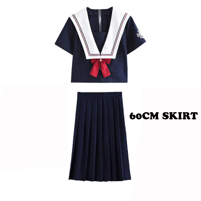 60CM SKIRT Японская форма для плохих девушек JK, базовая плиссированная юбка, отличные студенческие супер-длинные платья для колледжа JKFL0010 - Color: 60CM SKIRT