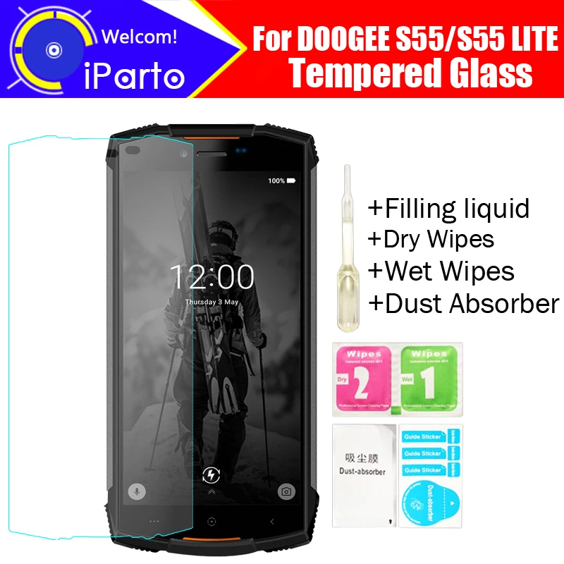 DOOGEE S55 закаленное стекло 100% Оригинал Премиум 9H 2.5D Защитная пленка для экрана
