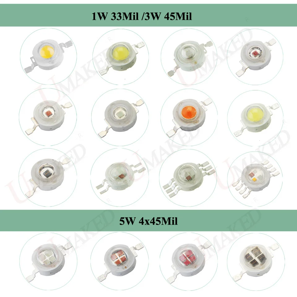 High Power 5W LED COB Epistar 4x45mil Bulb Light chips DC6-7V 700mA SMD Diode White Red Blue Yellow Green For led Spotlight | Лампы и
