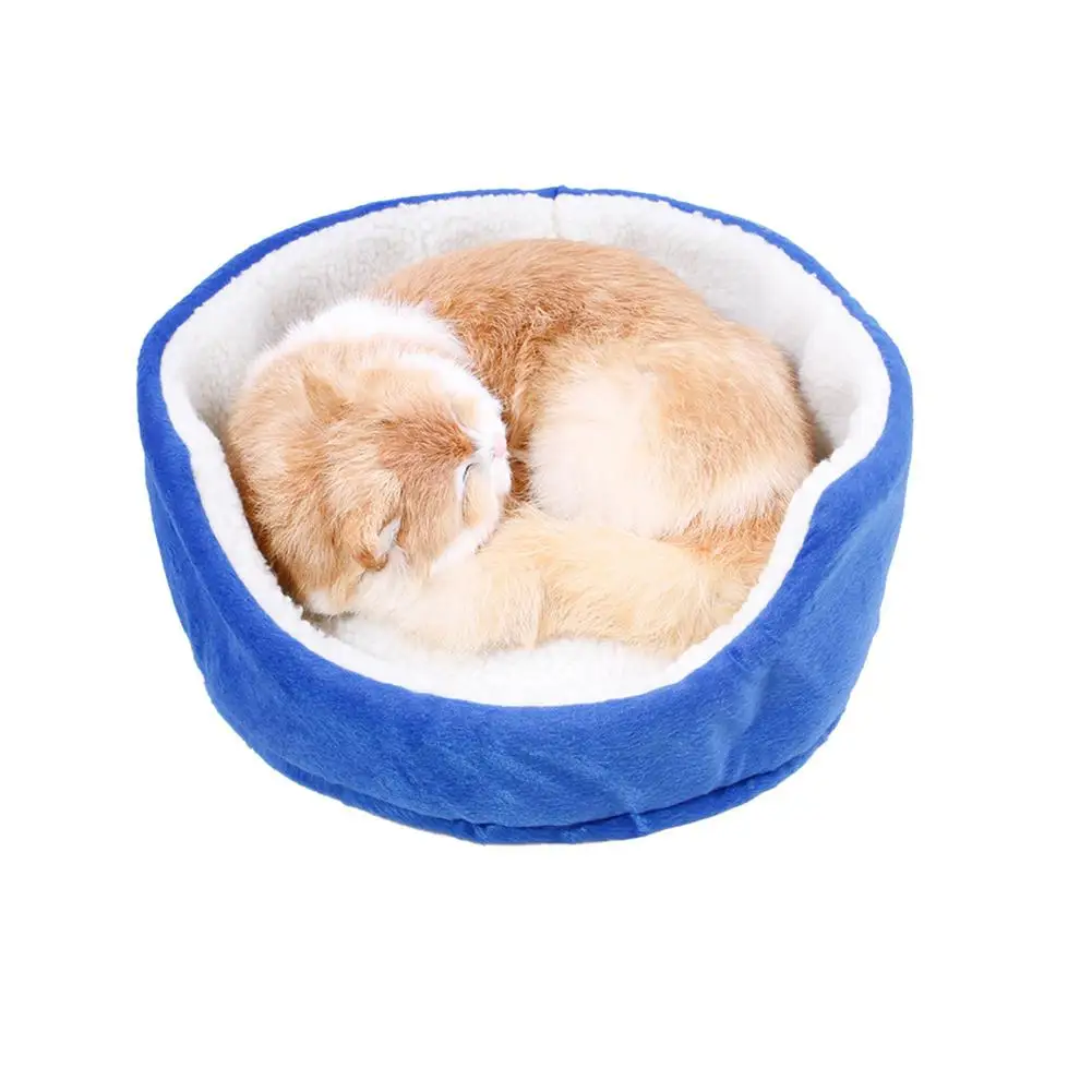 

HobbyLane 13inch Cute Soft Pet Dog Cat Bed Round Fiber Kennel Breathable Fade-Proof Small Pet Mat