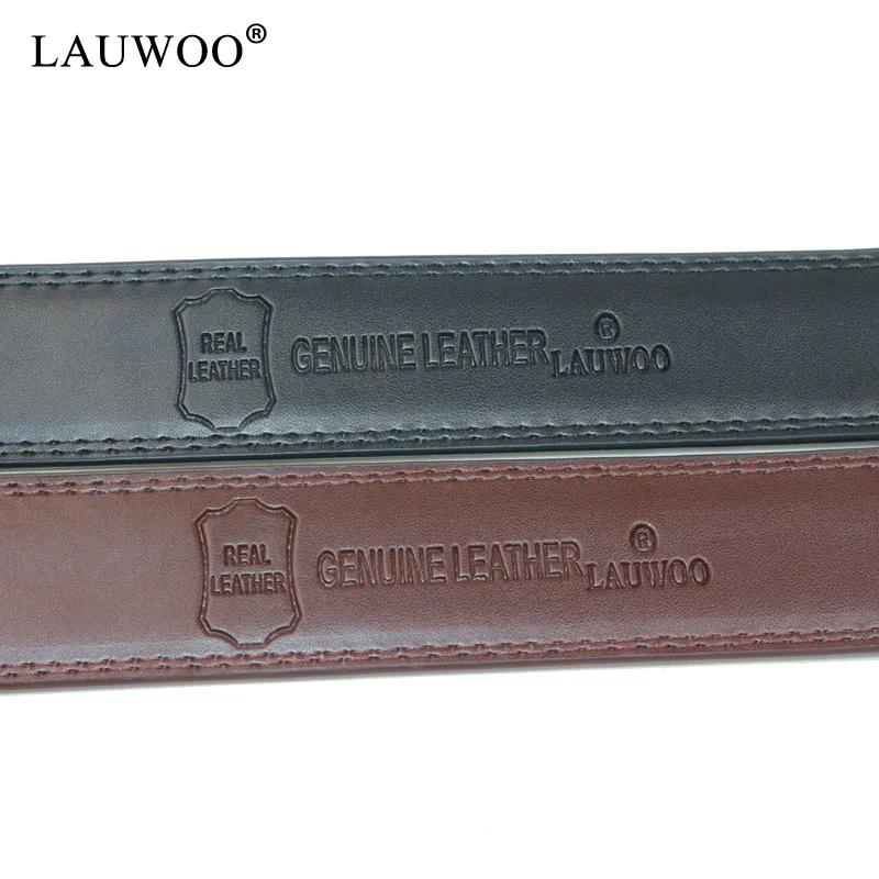 LAUWOO Men Belt Designer Cow Genuine Leather Belts Man Automatic Buckle Cowhide Luxury Black/Brown | Аксессуары для одежды