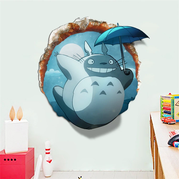 3D Totoro детская Настенная Наклейка для мальчиков и девочек наклейка детской