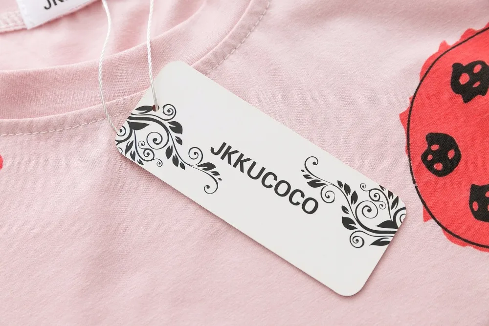 JKKUCOCO Женские топы с принтом жука хлопковые футболки женская футболка коротким