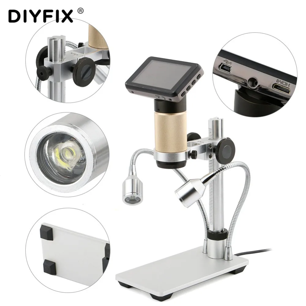DIYFIX 10 300X USB микроскоп HDMI с объективом длинного расстояния Автомобильный цифровой