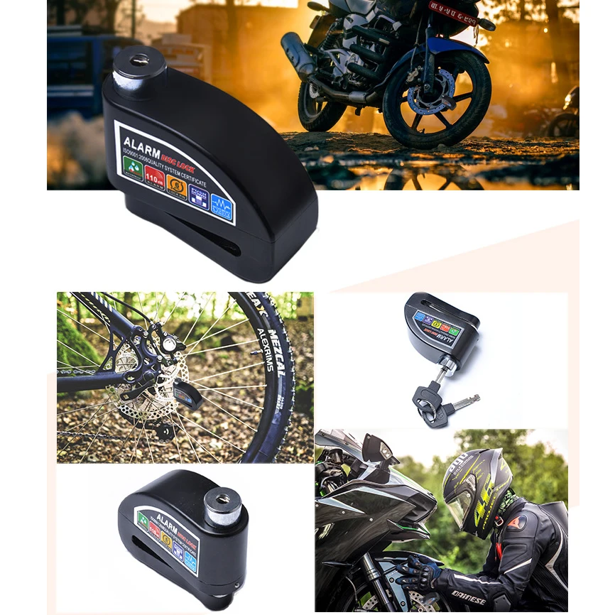 

Motorcycle Scooter Bicycle Aluminum Alloy Anti-theft Wheel Disc Brake Lock Security Alarm