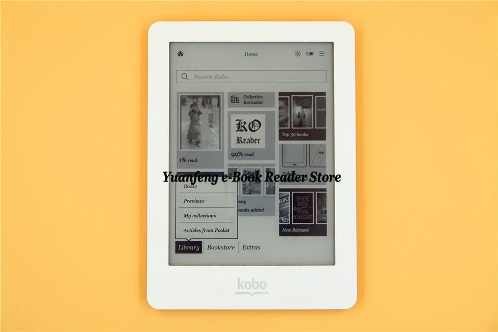 Электронная книга, электронная книга Kobo Glo N613, сенсорный экран, e-ink, 6 дюймов, 1024x768, 2 Гб, Wi-Fi, для чтения книг, фронтальная подсветка