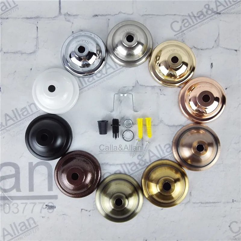 

2 Pieces DIY parts Edison light pendant lamp Part of the ceiling plate D68mm small iron canopy DIY pendant ceiling mount