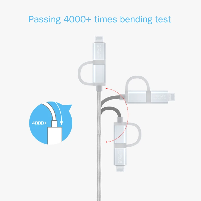 Кабель Nillkin 2 в 1 Micro USB + для зарядки iPhone usb-кабель передачи данных Xiaomi Samsung мобильный