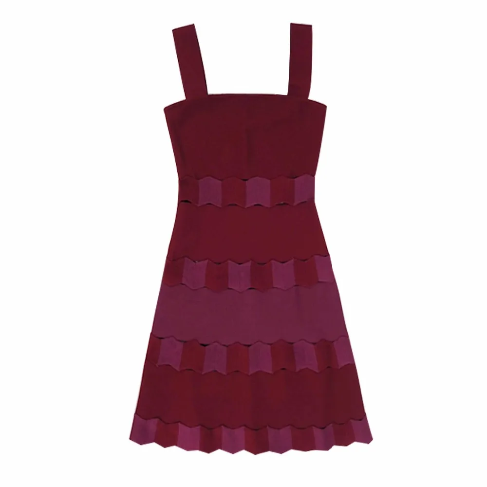 Elegant 2017 new winter women's dress burgundy A line bandage dresses wholesale HL party dropshipping | Женская одежда