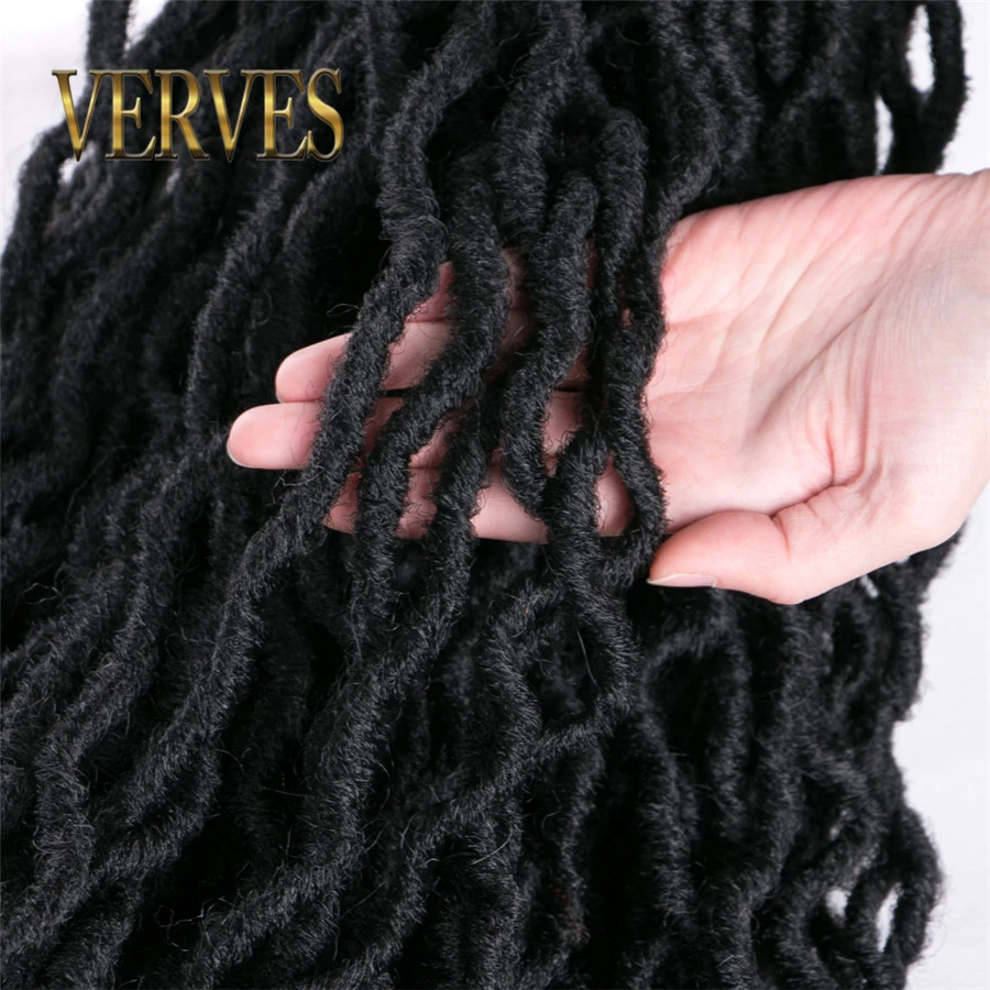 VERVES Faux Locs Curly вязаные косички 20 дюймов 24 корней/упаковка, Locs twist Ombre синтетические косички для наращивания волос черный, коричневый