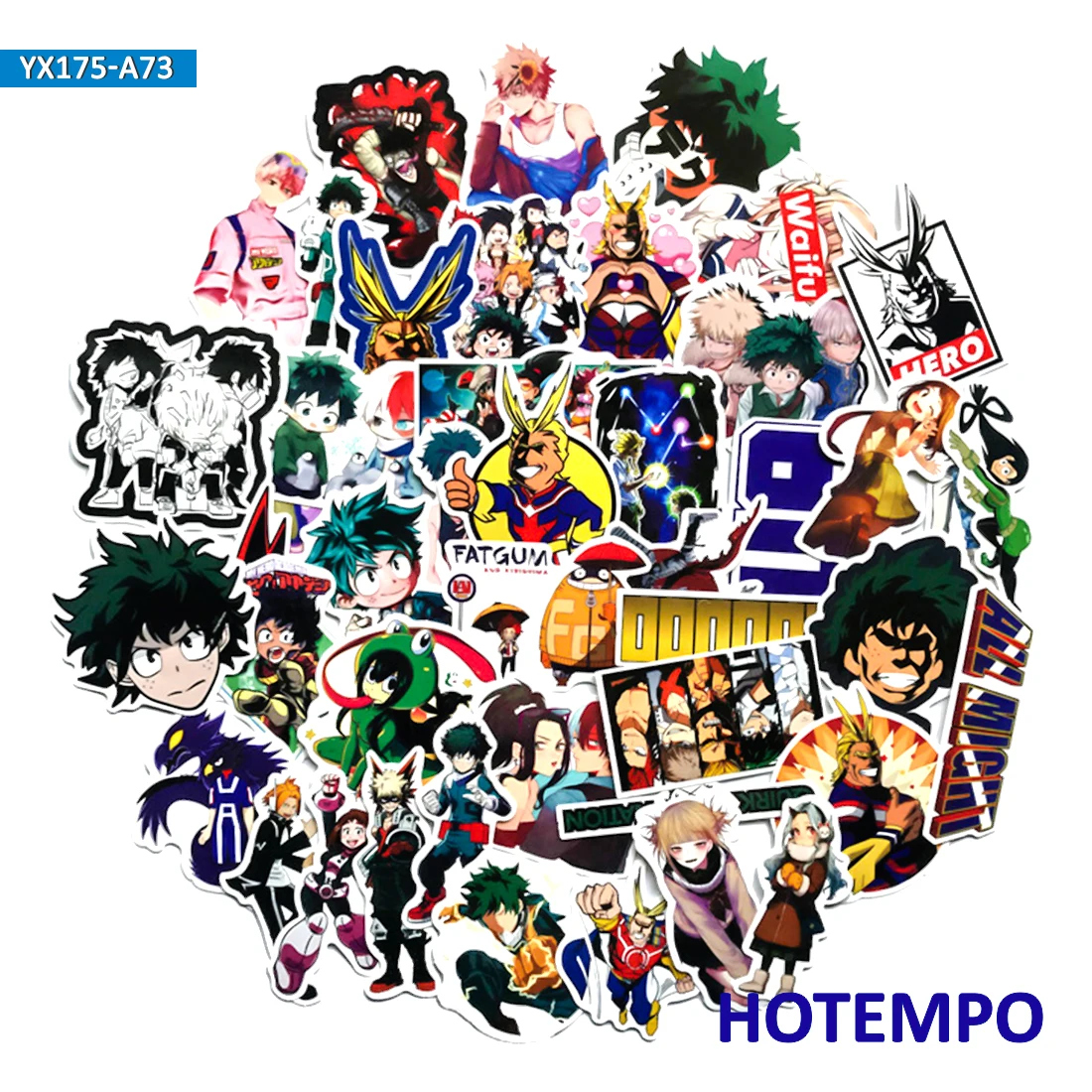 70 шт. Izuku Midoriya All Might Boku no Hero Academy персонаж наклейка для мобильного телефона ноутбука багажа скейтборда автомобиля стикер s