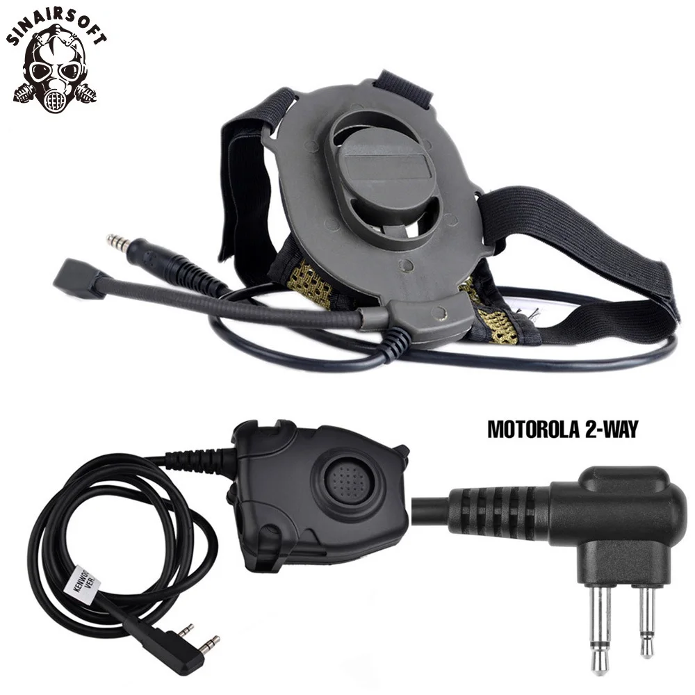 MOTOROLA 2-WAY VER. Z-Tactical страйкбол Боуман элита II Гарнитура Охота для Kenwood носимые наушники тактические контакты PTT Pin военный Z-TAC Midland - Цвет: MOTOROLA 2-WAY VER.