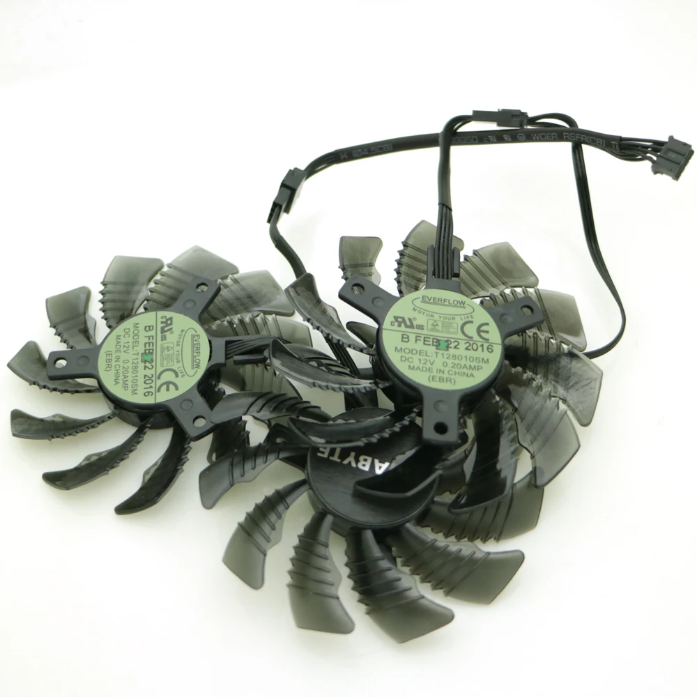 Free Shipping T128010SM DC12V 0.20AMP 75mm 4Pin VGA Fan For Gigabyte GV-N98TG1 GAMING-6GD gtx980ti 6G Graphics Card Cooling | Компьютеры и