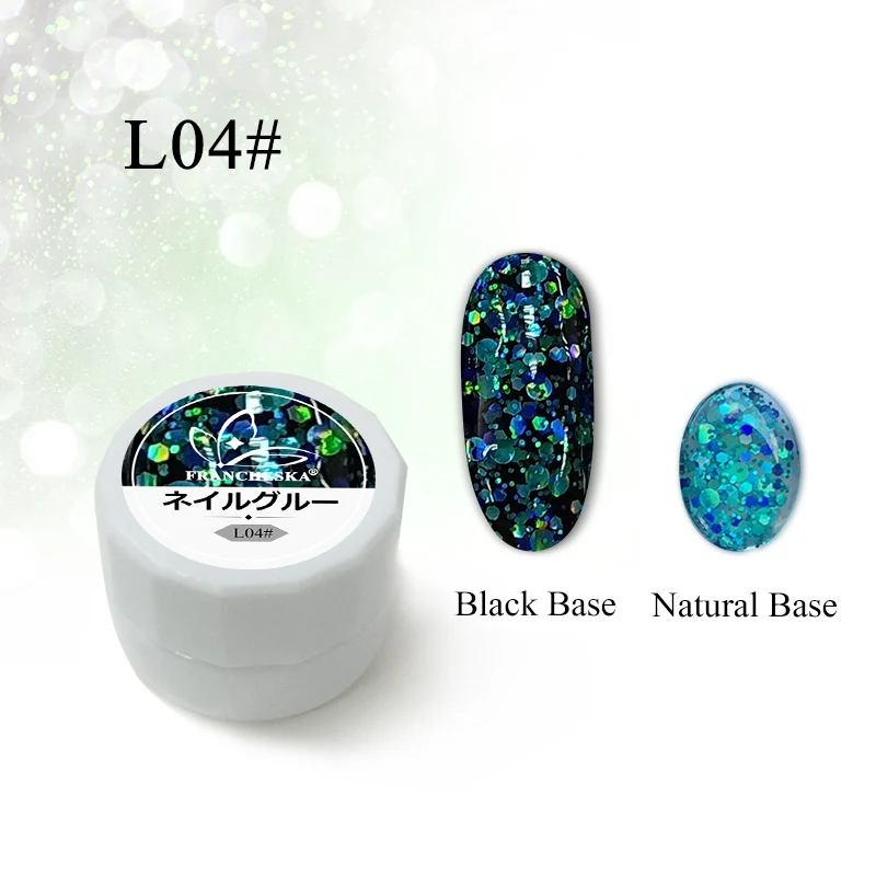 Diamond glitter L04 Алмазный Блестящий Гель-лак для ногтей Профессиональный 3D Алмазный УФ-светодиодный впитывающий Блестящий Гель-лак базовое верхнее покрытие - Цвет: Diamond glitter L04