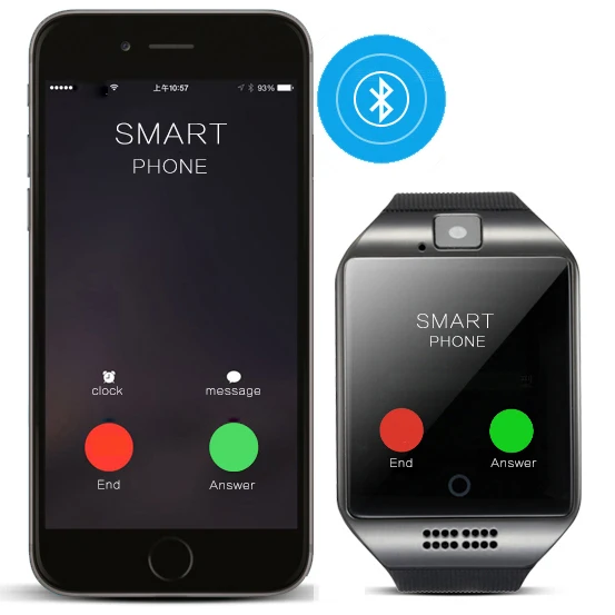 Смарт часы Bluetooth для мужчин с сенсорным экраном поддержкой TF SIM карты удаленной