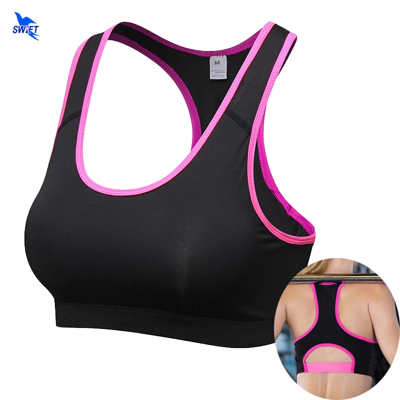 Wire Free Push Up Women Fitness Yoga Sports Bra Top Absorb Sweat Women Gym Running Padded Tank Athletic Vest Underwear Elastic