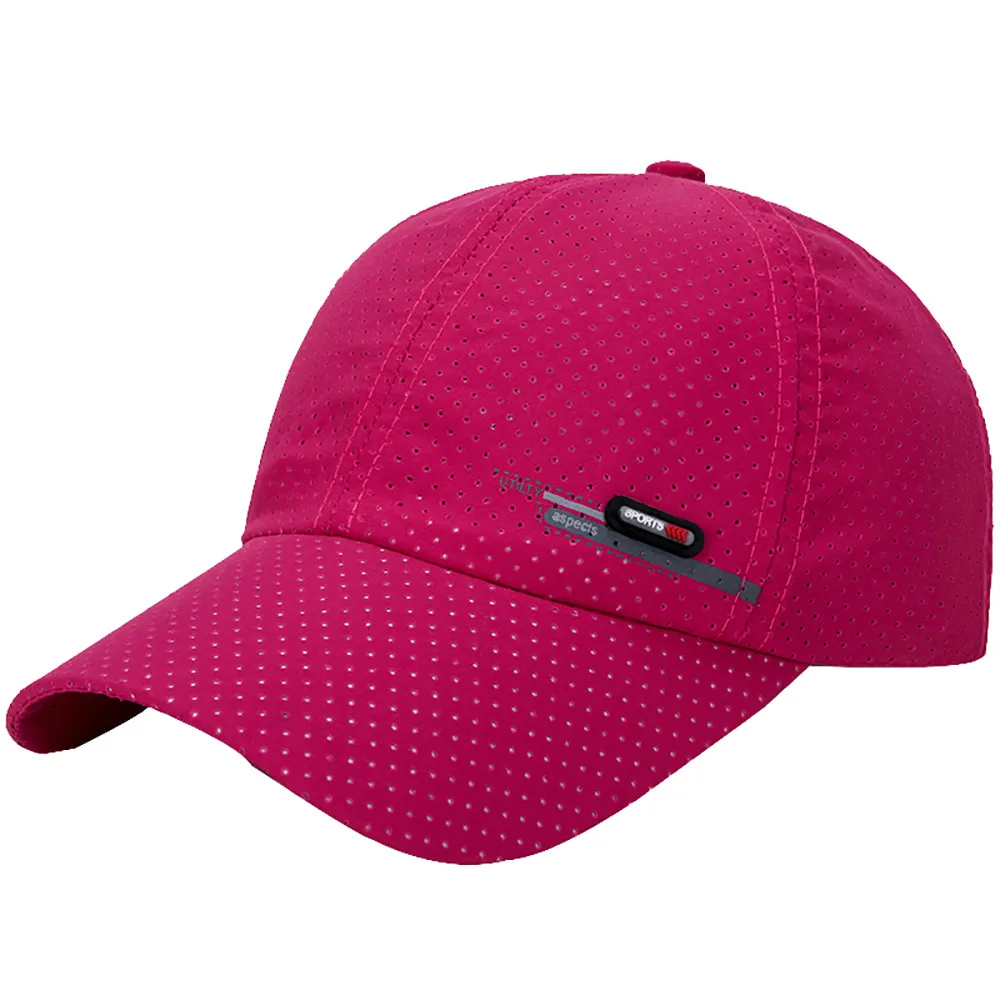 Hot Pink Мужская бейсболка для рыбалки, модная дышащая уличная спортивная Кепка для гольфа, кепка для мужчин, быстросохнущая Кепка s Casquette bone masculino - Цвет: Hot Pink