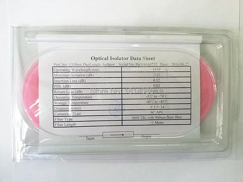 500 нм МВт одноступенчатый волоконно-оптический двойной изолятор линейный SC/APC |