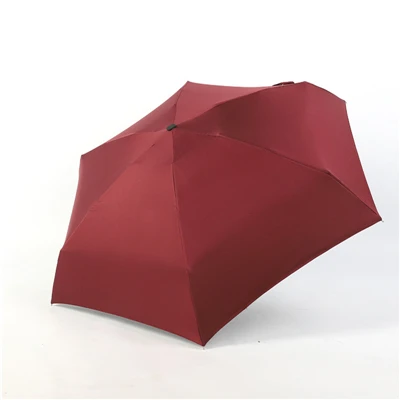 Wine Red Новое поступление, пять складных зонтов, черное покрытие, для женщин и мужчин, мини-зонтик, для девочек, анти-УФ, водонепроницаемый, портативный, для путешествий, солнцезащитные зонты - Цвет: Wine Red