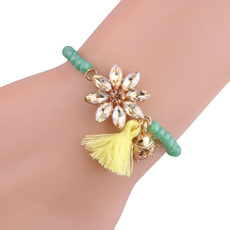 green Champagne NeeFuWoFu хрустальные бусины браслеты Pulsera нити Богемия де Мадера Estrela de Cinco Pontas модные ювелирные изделия браслет оптом - Окраска металла: green Champagne